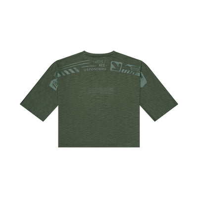 Slub cropped T-shirt